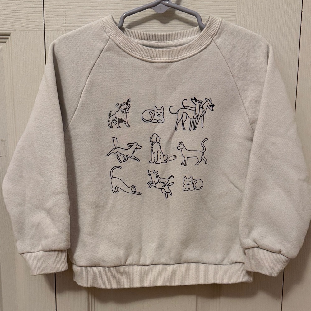 Target cuddle collab Cream toddler Sweatshirt with Animal Print size 3T
